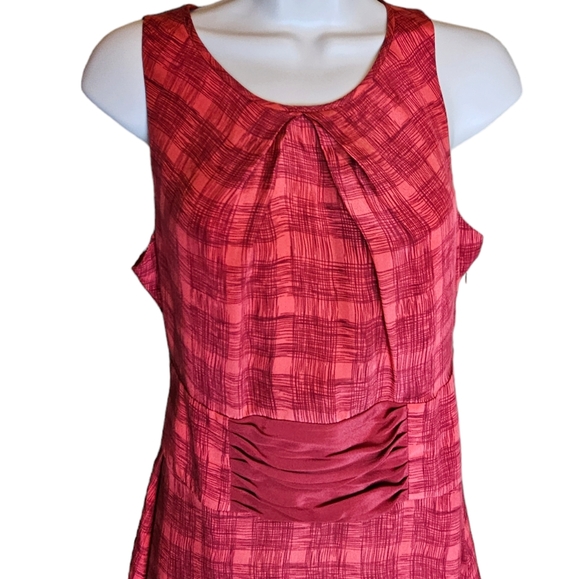 ANTHRO Girls From Savoy Red Goji Plaid Silk Sleeveless Dress Size 4 - Picture 5 of 15